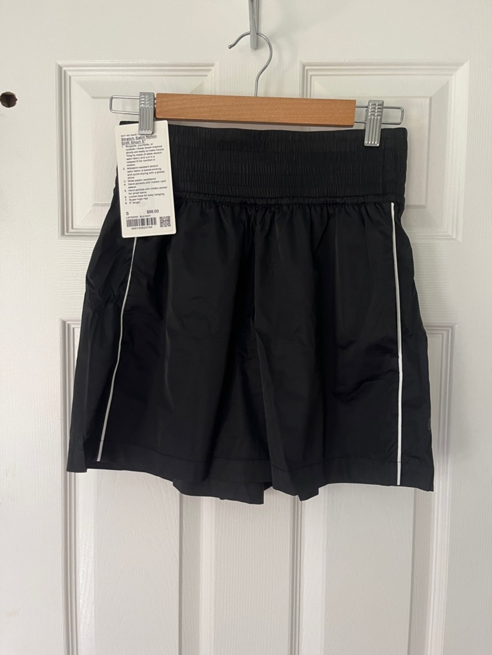 lululemon athletica Black Athletic Shorts with White Piping